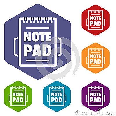 Notepad icons vector hexahedron Vector Illustration