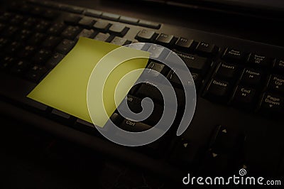 Notepad with Keyboard and Memo Stock Photo