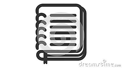 Notepad line icon. Notebook linear style sign for mobile concept and web design. Diary Book outline vector icon. Cartoon Illustration