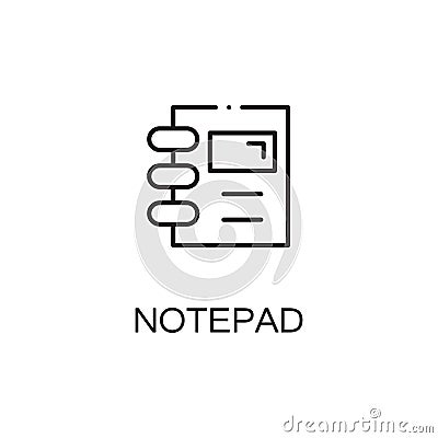 Notepad line icon Vector Illustration