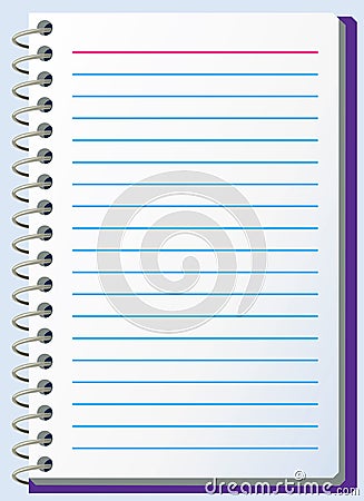 Notepad with lines Vector Illustration
