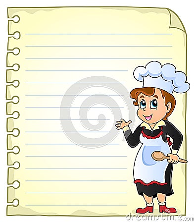 Notepad page with chef theme 3 Vector Illustration