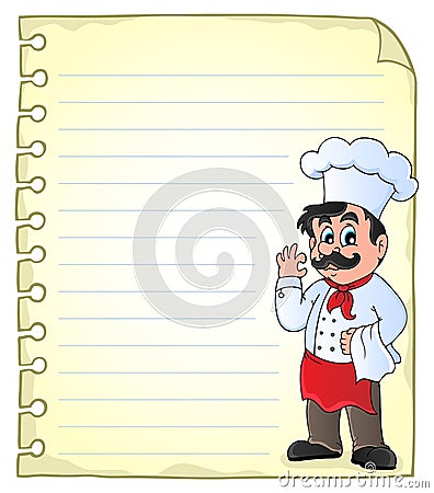 Notepad page with chef theme 2 Vector Illustration