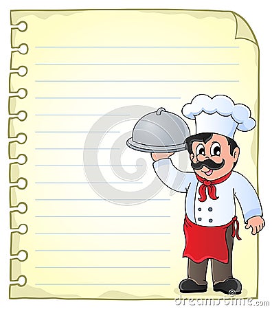 Notepad page with chef theme 1 Vector Illustration