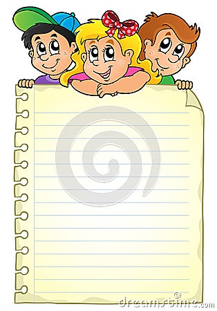 Notepad page with children theme 1 Vector Illustration