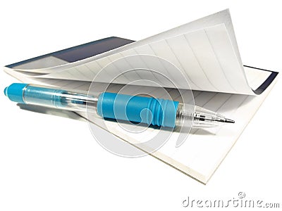 Notepad and pen Stock Photo