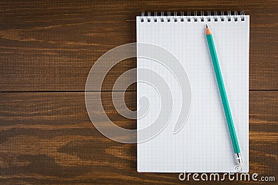 Notepad and pencil Stock Photo