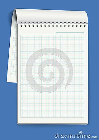 Notepad with spiral binding of pages Vector Illustration