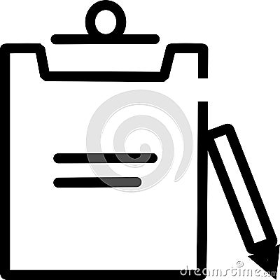 Notepad Symbol. Simple Flat Icon Of Paper And Pen. Notebook With Some Text. Vector Illustration. Notebook and pen icon line. Symb Vector Illustration