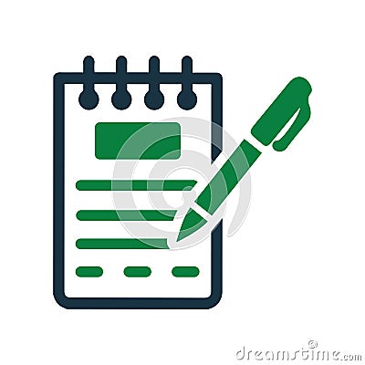 Notepad, text, message icon. Editable vector graphics Vector Illustration