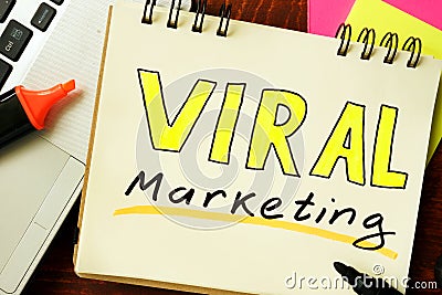 Notepad with viral marketing. Stock Photo