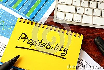 Notepad with word profitability. Stock Photo