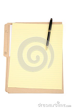 Notepaper and file folder Stock Photo