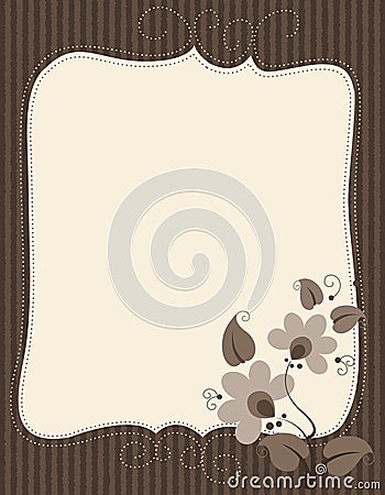 Notepaper with floral decoration Vector Illustration