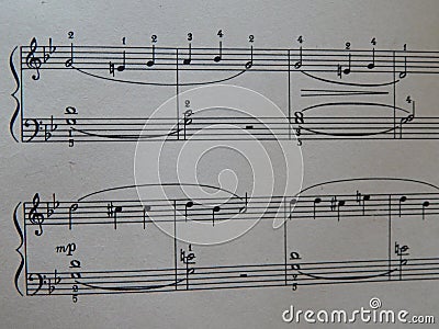 Notes for music lessons solfeggio Stock Photo