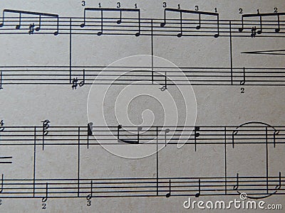 Notes for music lessons solfeggio Stock Photo