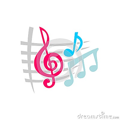 Notes music symbols Vector Illustration