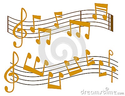 Notes music vector melody colorfull musician symbols sound notes melody text writting audio musician symphony Vector Illustration