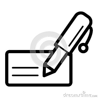 Notes and pan vector icon. Black and white note illustration. Outline linear business icon. Vector Illustration