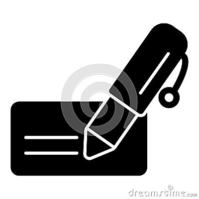 Notes and pan vector icon. Black and white note illustration. Solid linear business icon. Vector Illustration