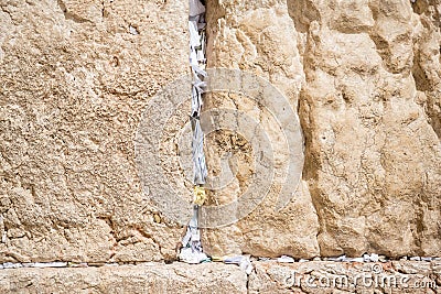 Notes put into a Wailing Wall in Jerusalem,Israel Stock Photo