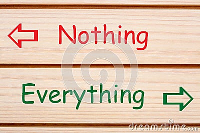 Nothing Everything Concept Stock Photo