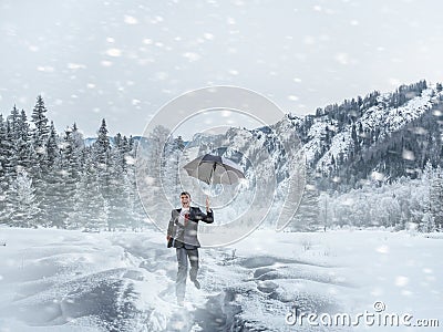 Nothing gonna stop him. Mixed media Stock Photo