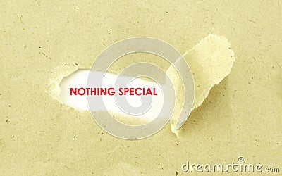 NOTHING SPECIAL Stock Photo