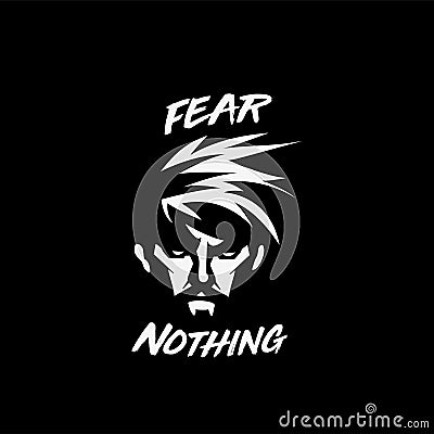Nothing to fear conceptual in black background Vector Illustration