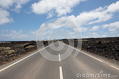 Nothing wrong with the roads on Lanzarote. Stock Photo