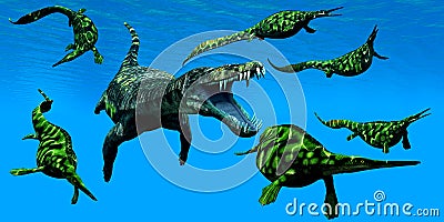 Nothosaurus Marine Reptile Stock Photo