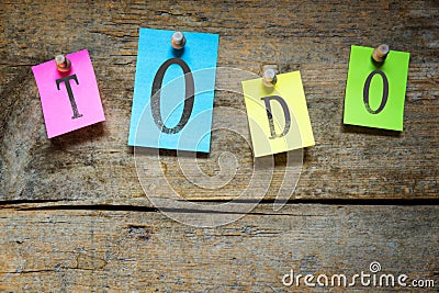 Notice board with the word todo Stock Photo