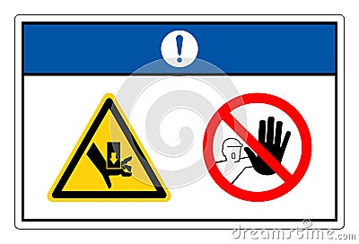 Notice Crush Hazard Symbol Sign, Vector Illustration, Isolate On White Background Label. EPS10 Vector Illustration