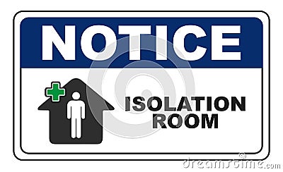 Notice Isolation Room Sign Cartoon Illustration