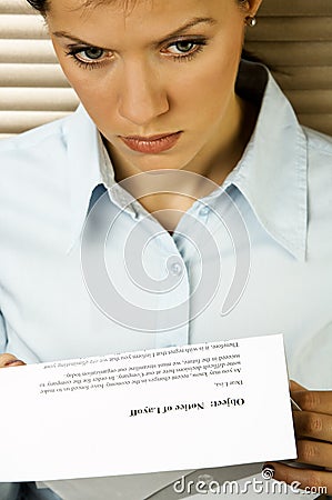 The notice of layoff Stock Photo