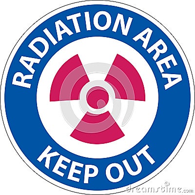 Notice Radiation Area Keep Out Sign On White Background Vector Illustration