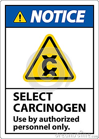 Notice Select Carcinogen Label On White Background Vector Illustration