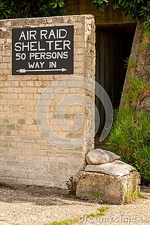 WW2 Air Raid Shelter entrance. Stock Photo