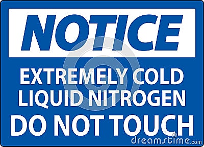Notice Sign Extremely Cold Liquid Nitrogen Do Not Touch Vector Illustration