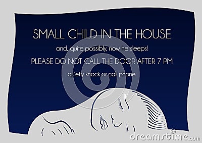 Notice that sleeps small child Stock Photo