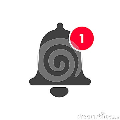 Notification bell icon vector inbox message Vector Illustration