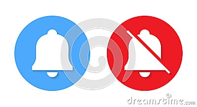 Notification bell on off icon vector. Mute reminder button Vector Illustration