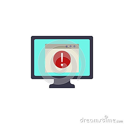 notification in the browser icon. Element of cyber security icon for mobile concept and web apps. Colored notification in the Stock Photo
