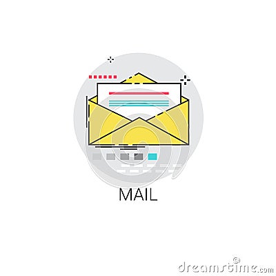 Notification Envelope Email Inbox Message Send Mail Icon Vector Illustration