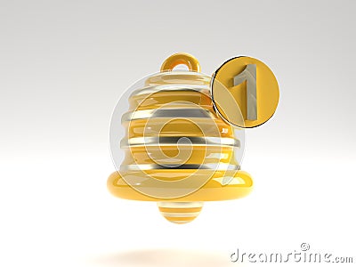 Notification - Minimal Message Bell icon alert and Alarm Social Media element. 3d rendering Stock Photo