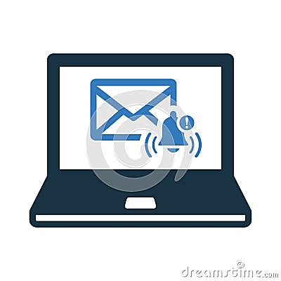Notification, online, message, alert, computer icon. Editable vector graphics. Vector Illustration
