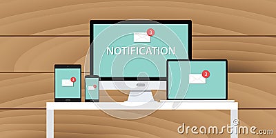 Notification system mail email box multi platform Vector Illustration