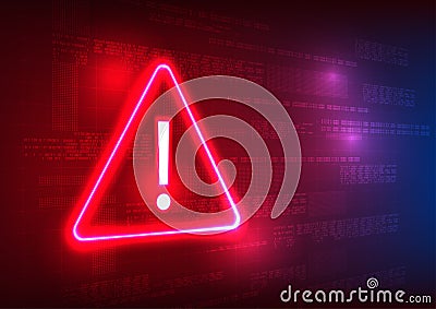 Notification technology alert symbol with numeric code behind it, conveys a warning of technological security systems that are Vector Illustration