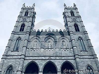 Notre-Dame Basilica church Montreal Editorial Stock Photo