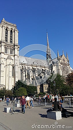 Notre Dame Cathedral, outside view Editorial Stock Photo